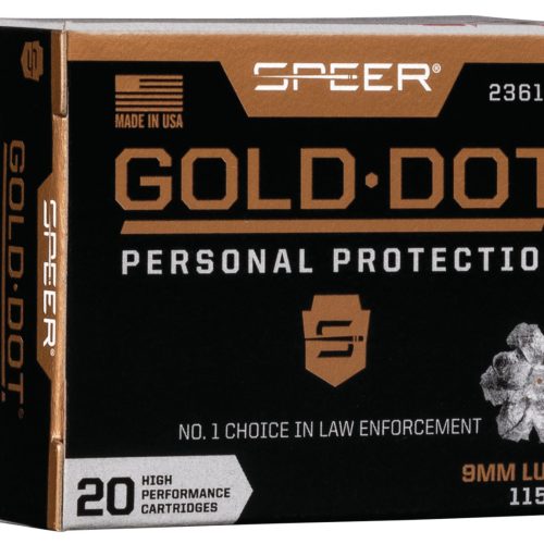 Speer 23614GD Gold Dot Personal Protection 9mmLuger 115gr Hollow Point 20 Per Box/10 Case