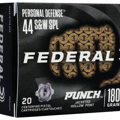 Federal PD44SP1 Punch Personal Defense 44S&W Spl 180gr Jacketed Hollow Point 20 Per Box/10 Case