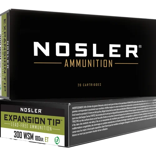 Nosler 40152 E-Tip  300WSM 180gr E Tip Lead Free 20 Per Box/10 Case