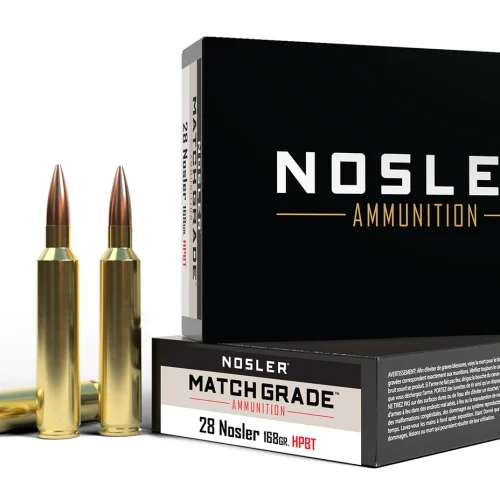 Nosler 51287 Match Grade  28Nosler 168gr Custom Competition Hollow Point Boat Tail 20 Per Box/10 Case
