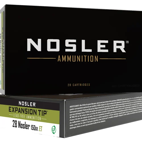 Nosler 40039 E-Tip  28Nosler 150gr E Tip Lead Free 20 Per Box/10 Case