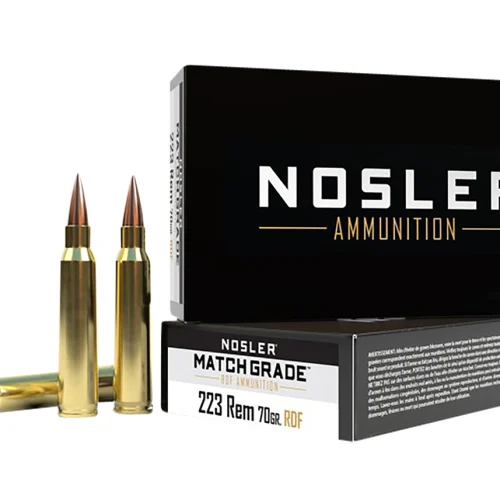 Nosler 60130 Match Grade RDF 223Rem 70gr RDF Hollow Point Boat Tail 20 Per Box/40 Case