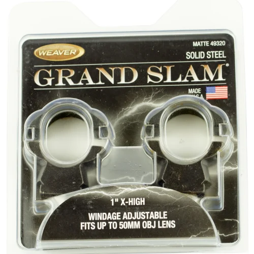 Weaver Mounts 49320 Grand Slam Windage Adjustable  Matte Black 1" Extra High