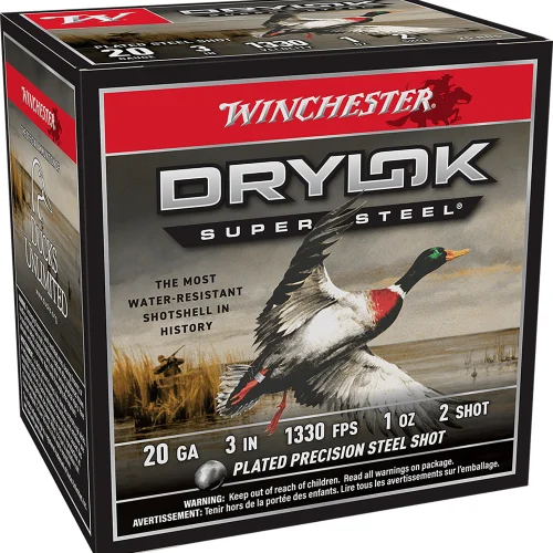 Winchester Ammo XSM2032 Drylok Super Steel Magnum 20Gauge 3" 1oz 2Shot 25 Per Box/10 Case