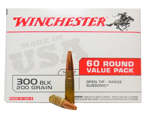 Winchester Ammo USA300BXVP USA  300Blackout 200gr Open Tip Range Subsonic 60 Per Bx/4 Case *Value Pack