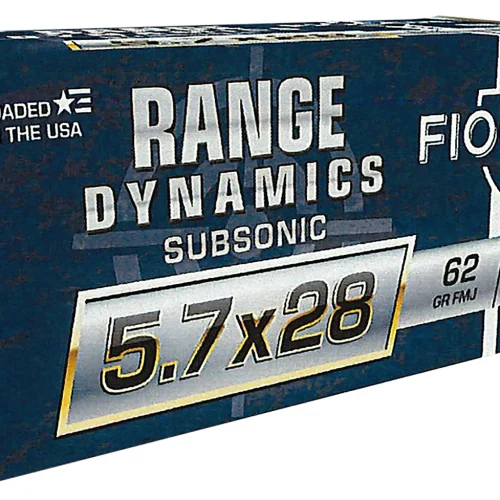 Fiocchi 57SUB62 Range Dynamics Subsonic 5.7x28mm 62gr Full Metal Jacket 50 Per Box/10 Case