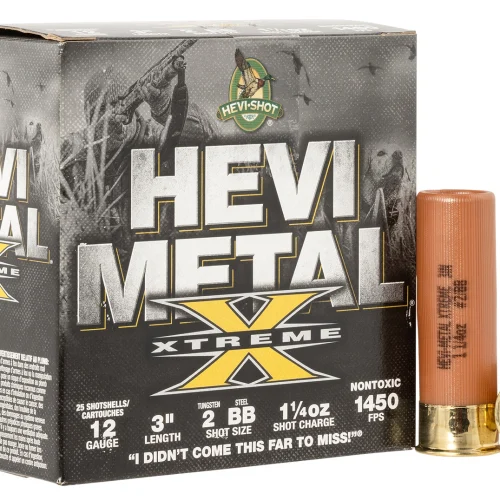 HEVI-Shot HS38188 HEVI-Metal Extreme 12Gauge 3" 1 1/4oz Steel/Tungsten 2/BBShot 25 Per Box/10 Case