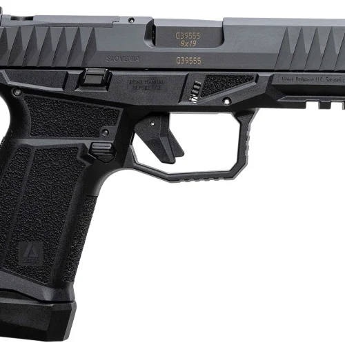 AREX 815537024074 Delta M Gen2 Compact Frame 9mm Luger 15+1 4" Black Steel Barrel, Black Nitride Steel Optic Cut/Serrated Slide, Black Polymer Frame w/Picatinny Rail, Black Stippled Grip, Ambidextrous