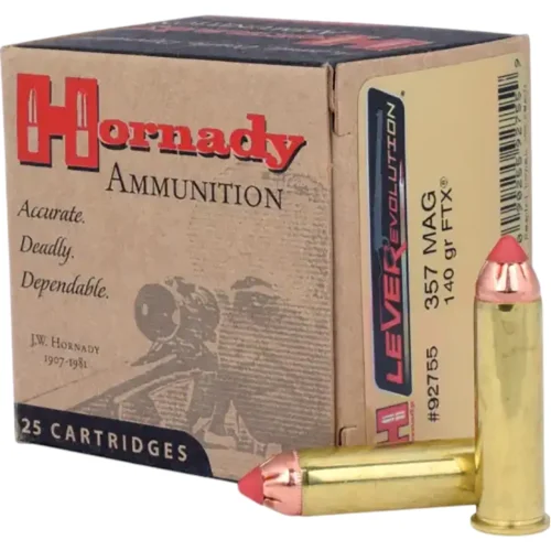 Hornady 92755 LEVERevolution  357Mag 140gr Hornady Flex Tip eXpanding 25 Per Box/10 Case