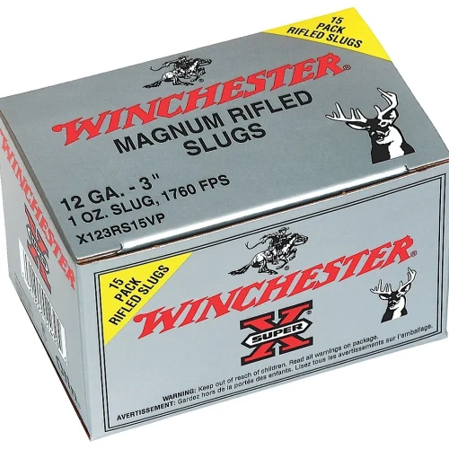 Winchester Ammo X123RS15VP Super X  12Gauge 3" 1oz Rifled Slug Shot 15 Per Box/10 Case
