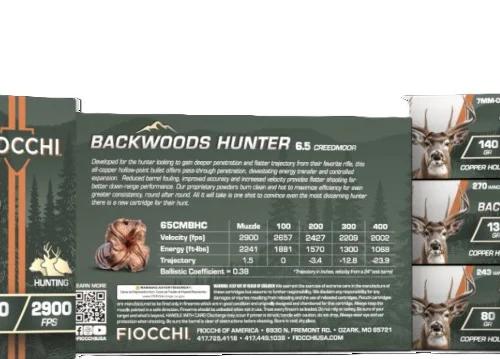 Backwoods Hunter 6.5CM CHP 120gr 20/Bx