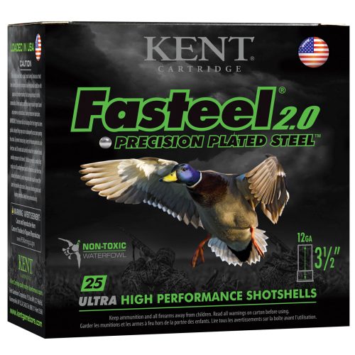 Kent Cartridge K1235FS402 Fasteel 2.0  12 Gauge 3.50" 1 3/8 oz 2 Shot 25 Per Box/ 10 Case