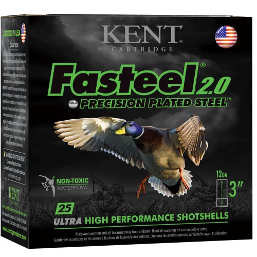 Kent Cartridge K123FS322 Fasteel 2.0  12 Gauge 3" 1 1/8 oz 2 Shot 25 Per Box/ 10 Case