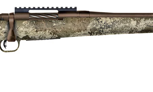 Mossberg 28074 Patriot Predator 22-250 Rem Caliber with 5+1 Capacity, 22" Threaded/Fluted Barrel, Patriot Brown Cerakote Metal Finish & TrueTimber Strata Synthetic Stock Right Hand (Full Size)