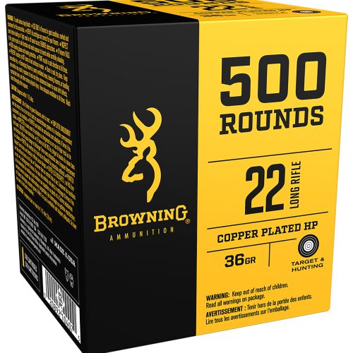 Browning Ammo B194122000 BPR Performance Rimfire  22 LR 36 gr Plated Hollow Point 500 Per Box/ 4 Cs