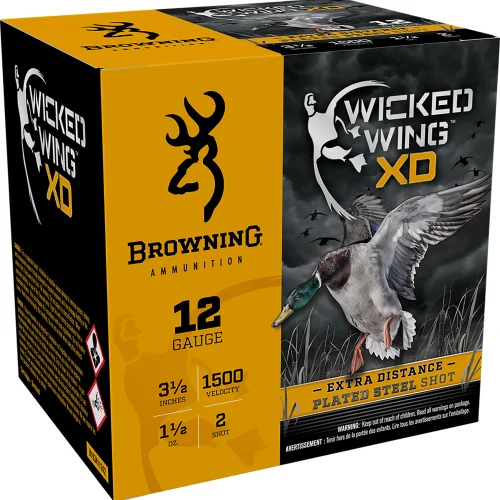 Browning Ammo B193411242 Wicked Wing XD  12Gauge 3.50" 1 1/2oz 2Shot 25 Per Box/10 Case
