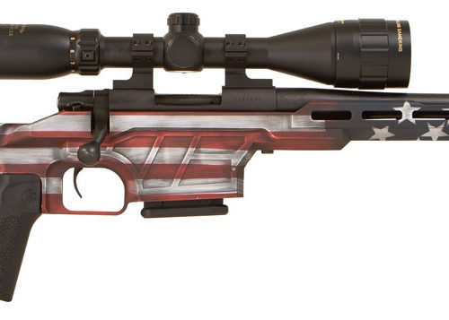 Howa HMXL65GUSA M1500 Mini Excel Lite 6.5 Grendel 5+1 20" TB American Flag Cerakote Black Folding HTI Excl Lite Chassis Stock