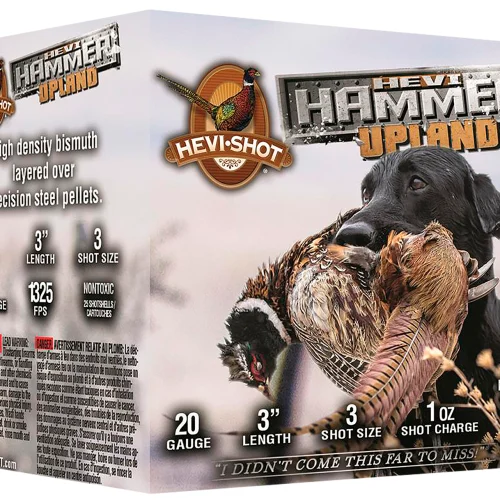 HEVI-Shot HS29213 HEVI-Hammer Upland 20Gauge 3" 1oz Steel/Bismuth 3Shot 25 Per Box/10 Case