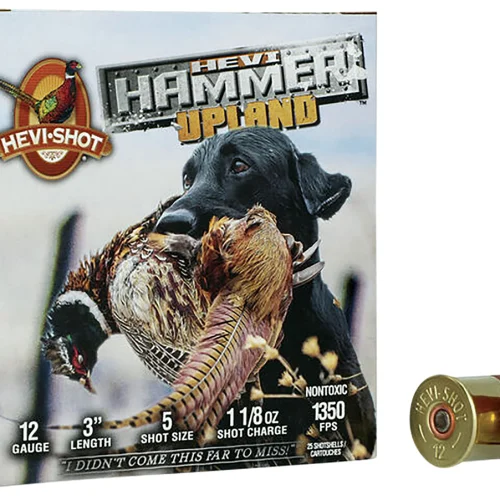 HEVI-Shot HS29125 HEVI-Hammer Upland 12Gauge 3" 1 1/8oz Steel/Bismuth 5Shot 25 Per Box/10 Case