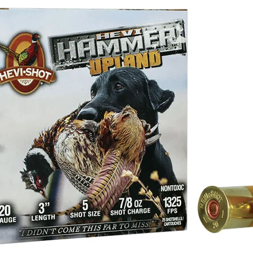 HEVI-Shot HS29225 HEVI-Hammer Upland 20Gauge 3" 7/8oz Steel/Bismuth 5Shot 25 Per Box/10 Case