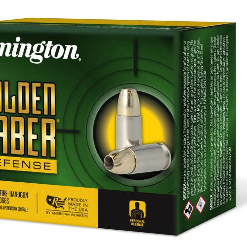 Remington Ammunition 27600 Golden Saber Defense 357Mag 125gr Brass Jacketed Hollow Point 20 Per Box/25 Case