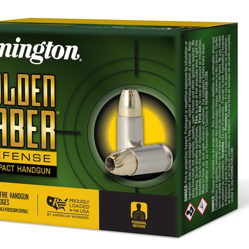 Remington Ammunition 27617 Golden Saber Defense 38Special+P 125gr Brass Jacketed Hollow Point 20 Per Box/25 Case
