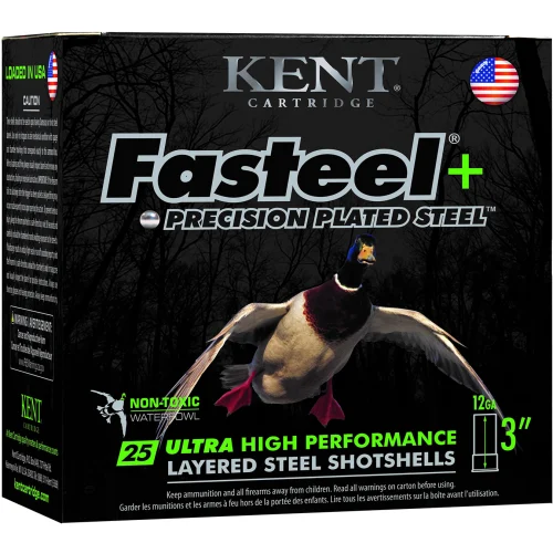 Kent Cartridge K123FSP36BBX2 Fasteel +  12 Gauge 3" 1 1/4 oz BB Shot 25 Per Box/ 10 Case