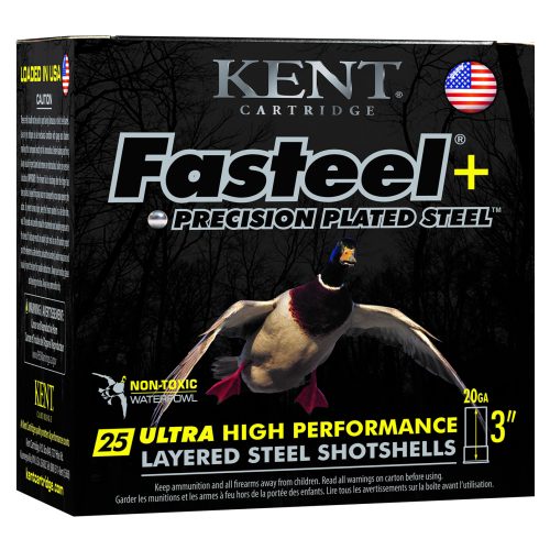 Kent Cartridge K203FSP284X6 Fasteel + Waterfowl 20 Gauge 3" 1 oz 4/6 Shot 25 Per Box/ 10 Case