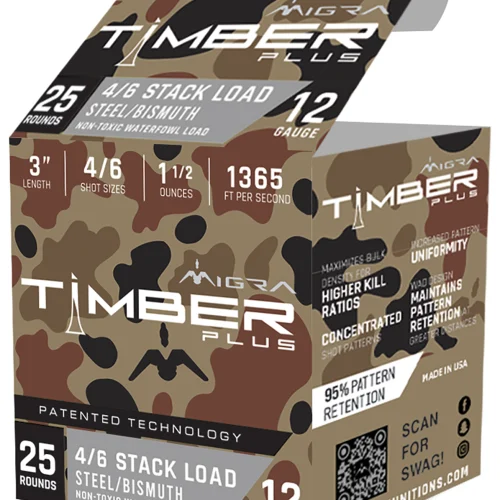 Migra Ammunitions M12SB46 Combinational  12Gauge 3" 1 1/2oz 4/6Shot 25 Per Box/10 Case