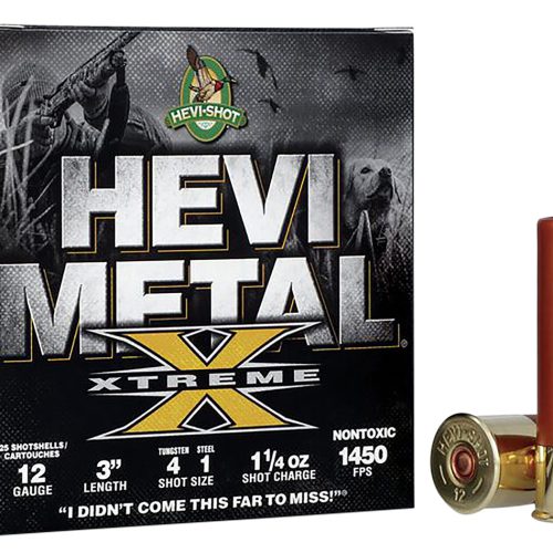 HEVI-Shot HS38122 HEVI-Metal Extreme 12Gauge 3" 1 1/4oz Steel/Tungsten 4/1Shot 25 Per Box/10 Case