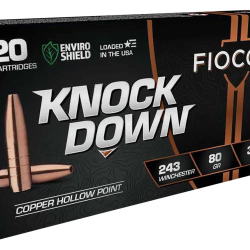 Fiocchi 243CHA Knock Down Enviro Shield 243Win 80gr Hollow Point 20 Per Box/10 Case
