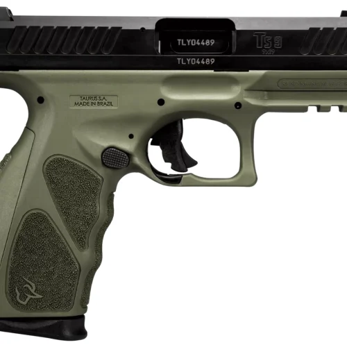Taurus 1TS9SR041O TS9  Full Size 9mm Luger 17+1 4" Matte Black Steel Barrel, Matte Black Serrated Slide, OD Green Polymer Frame w/Picatinny Rail w/OD Green Polymer Grip W/Interchangeable Backstraps
