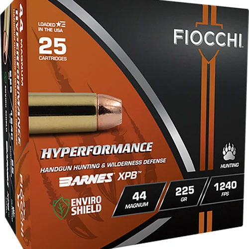 Fiocchi 44MBA Hyperformance  44RemMag 225gr XPB 25 Per Box/8 Case