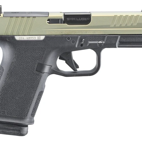 Ruger 19420 RXM  9mm Luger 15+1 4" Black FNC Nitride Barrel, Sundown Alloy Cerakote Alloy Steel Optic Ready/Serrated Slide, Black Polymer Frame w/Accessory Rail, RMR/RMSc/DeltaPoint Pro Footprint