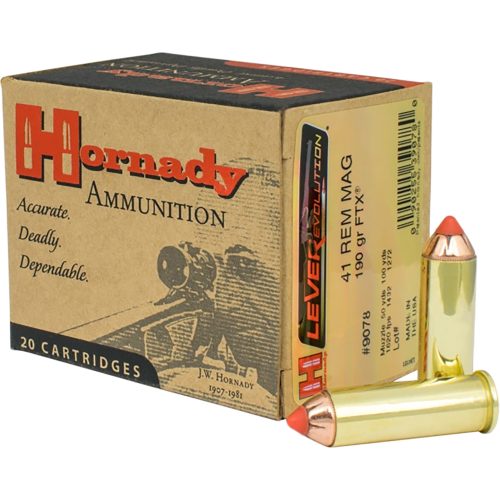 Hornady 9078 LEVERevolution  41RemMag 190gr Hornady Flex Tip eXpanding 20 Per Box/10 Case