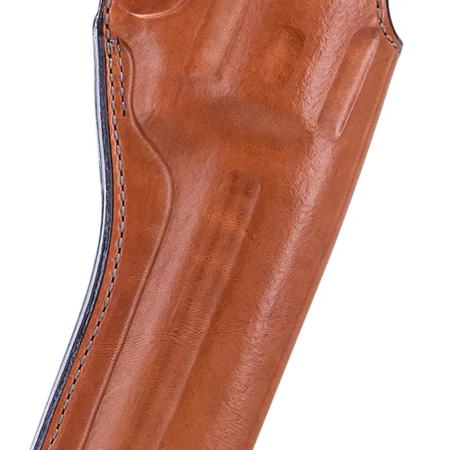 Bianchi 12680 111 Cyclone Belt Holster Size 05 OWB Open Bottom Style made of Leather with Tan Finish, Strongside/Crossdraw & Belt Loop Mount Type fits 6" Barrel S&W K-Frame for Right Hand