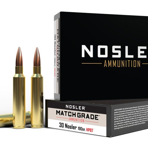 Nosler 60029 Match Grade  30Nosler 190gr Custom Competition Hollow Point Boat Tail 20 Per Box/10 Case