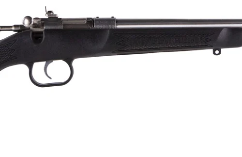 Crickett KSA2295 Youth  22 WMR 1rd 16.12" Blued Barrel & Receiver, Fixed Front/Adjustable Rear Peep Sights, Black Synthetic Stock w/11.5" LOP, Rebounding Firing Pin Safety