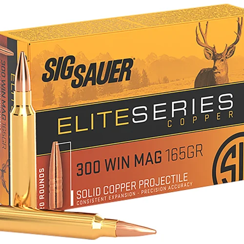 Sig Sauer E3WMH120 Elite Copper Hunting  300WinMag 165gr Copper Solid 20 Per Box/10 Case