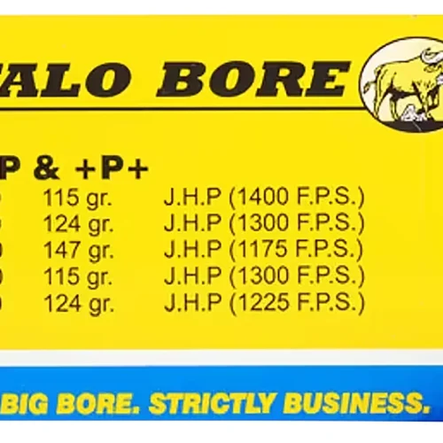 Buffalo Bore Ammunition 24C20 Personal Defense Strictly Business 9mmLuger +P+ 147gr Jacket Hollow Point 20 Per Box/12 Case