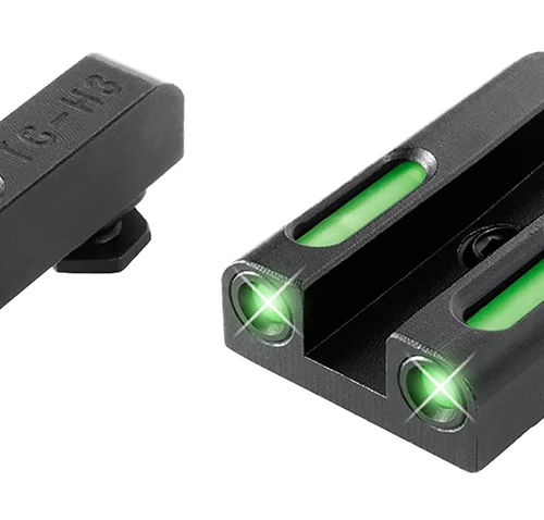 TruGlo TG13GL3A TFX  Green Fiber Optic/Tritium Front/ Green/Tritium/Fiber Optic Rear/ Black Nitride Fortress Frame, Compatible w/Most Glock Except MOS, Post Mount