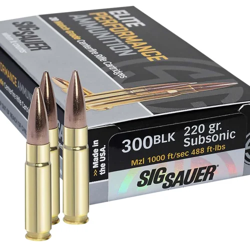 Sig Sauer E300A220 Elite Match Grade  300Blackout 220gr Open Tip Match 20 Per Box/25 Case