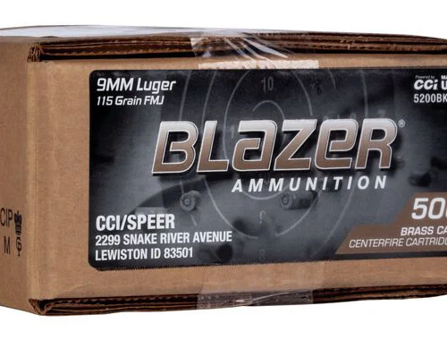 BLAZER BRASS 9MM 115GR FMJ 500RD BOX