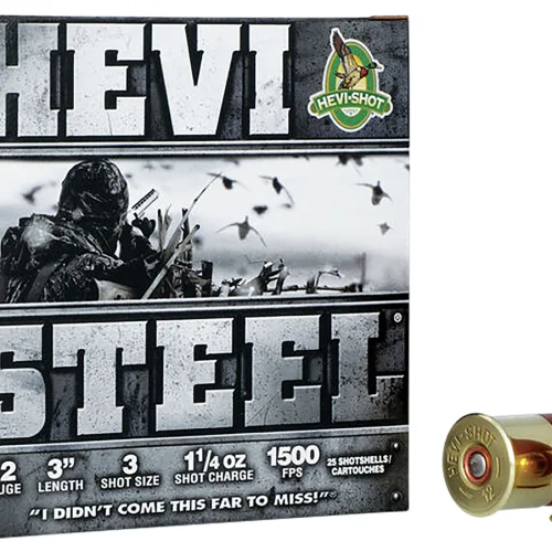 HEVI-Shot HS60003 HEVI-Steel  12Gauge 3" 1 1/4oz 3Shot 25 Per Box/10 Case