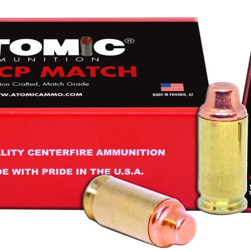 Atomic Ammunition 448 Match Precision Craft 45ACP 185gr Semi Wadcutter 50 Per Box/10 Case