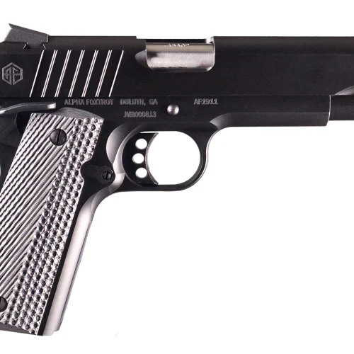Alpha Foxtrot AA01X1CND-XQBK10-GGC AF1911 Enhanced 9mm Luger 10+1 4.25" Black QPQ Stainless Steel Serrated Slide, Black QPQ Stainless Steel Frame w/Beavertail, Checkered Polymer Grip