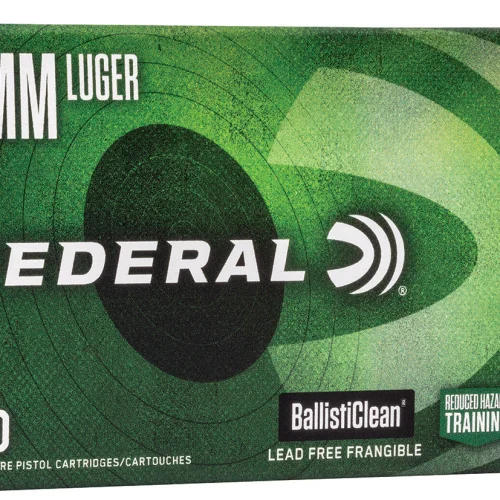 Federal BC9NT3 BallistiClean Reduced Hazard Training 9mmLuger 100gr Lead Free Frangible 50 Per Box/20 Case