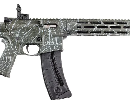 SMITH AND WESSON M&P 15-22 SPORT MOE 22LR 16.5IN BARREL 25RD ODG TOPOGRAPHIC FINISH HANDGUARD W/PICATINNY STYLE RAIL W/M-LOK SLOTS MAGPUL FOLDING MBUS SIGHTS THREADED 14469