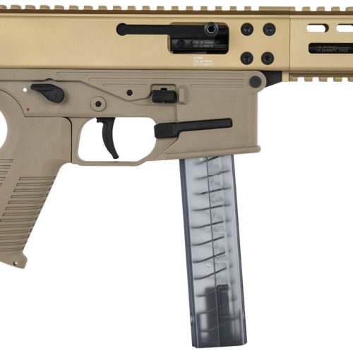 B&T Firearms 4500022 CTB&T GHM  9mm Luger 30+1 6.90" Coyote Tan, Collapsible Stock, Polymer Grip, Ambi Controls (OEM Mag)