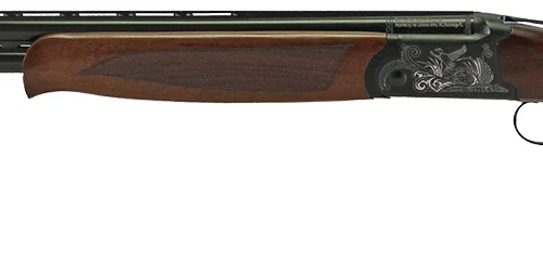 Iver Johnson Arms IJ60020 IJ600  20 Gauge Break Open 3" 2rd 28" Over/Under Vent Rib Barrel, Matte Black Chromed w/Engraving Steel Receiver, Fixed Walnut Checkered Wood Stock & Forend